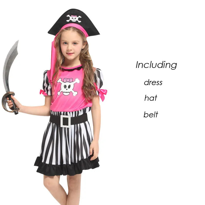 Matching Girls Kids Children Pirate Halloween Costume G-0314 (No Knife) sold by Poopy and Poops General Pet Store poppyandpoops.ca