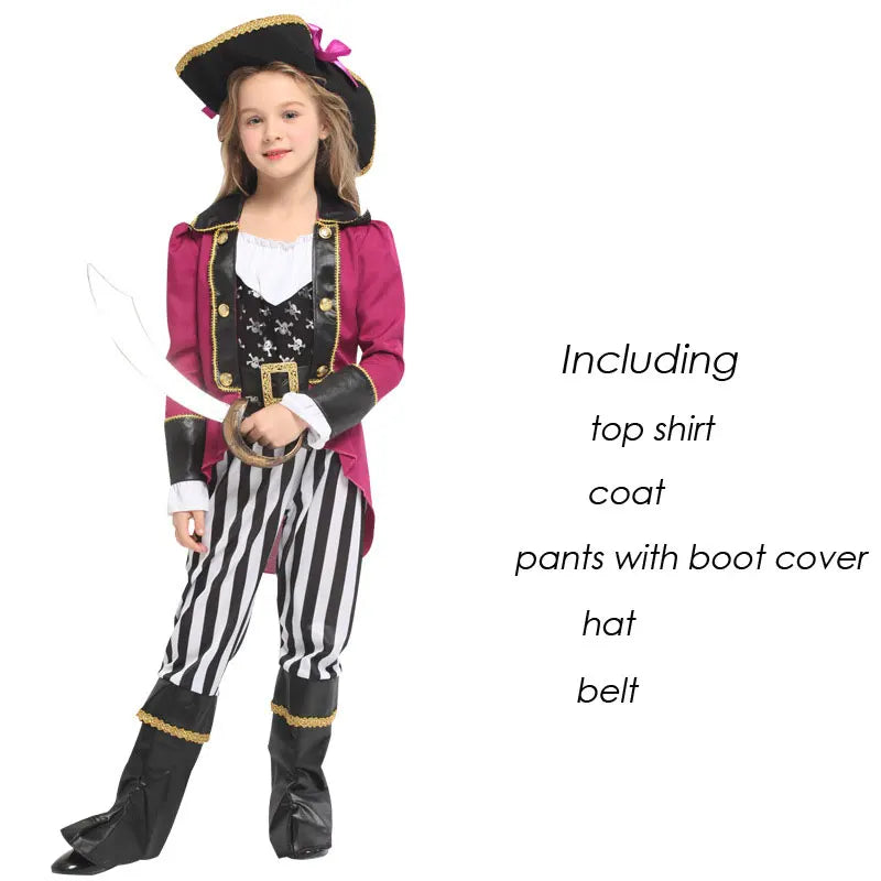 Matching Girls Kids Children Pirate Halloween Costume G-0329 (No Knife) sold by Poopy and Poops General Pet Store poppyandpoops.ca