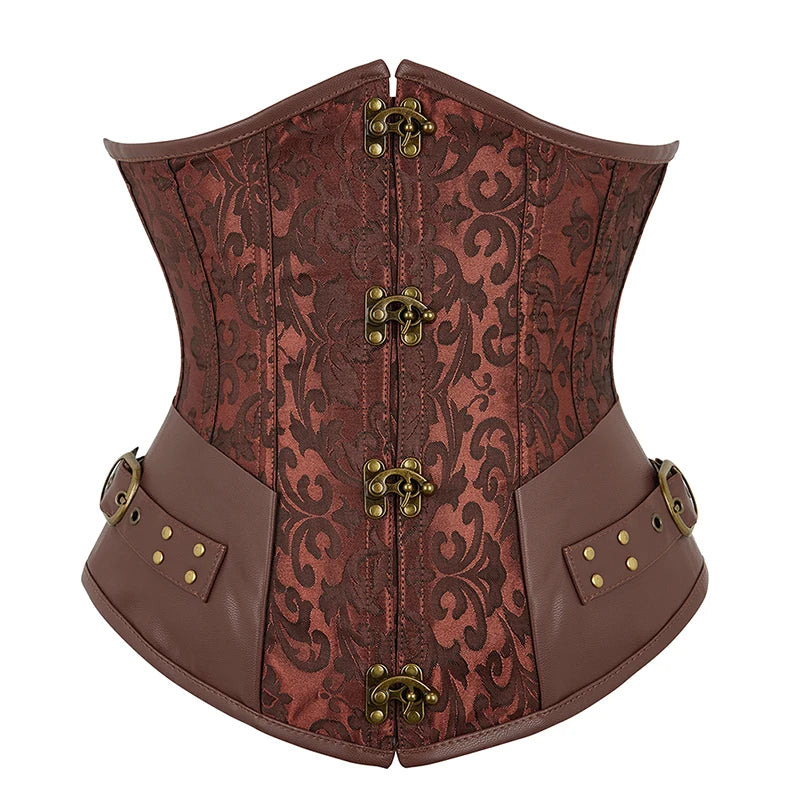 Brown Black Women's Lace Up Corset Top Pirate Steampunk Halloween Costumes brown 2 sold by Poopy and Poops General Pet Store poppyandpoops.ca