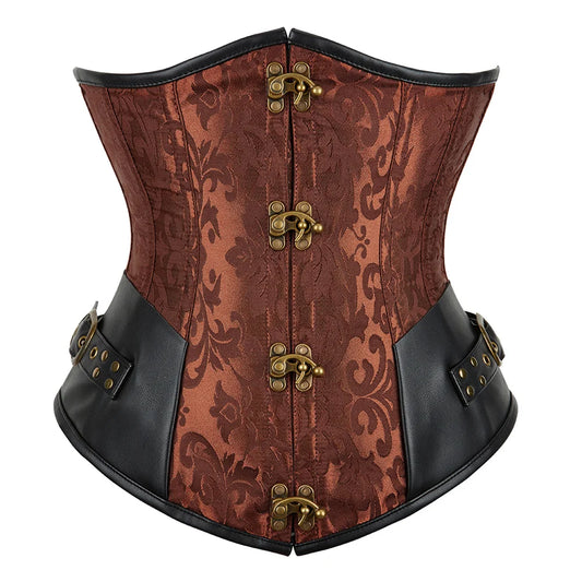Brown Black Women's Lace Up Corset Top Pirate Steampunk Halloween Costumes sold by Poopy and Poops General Pet Store poppyandpoops.ca