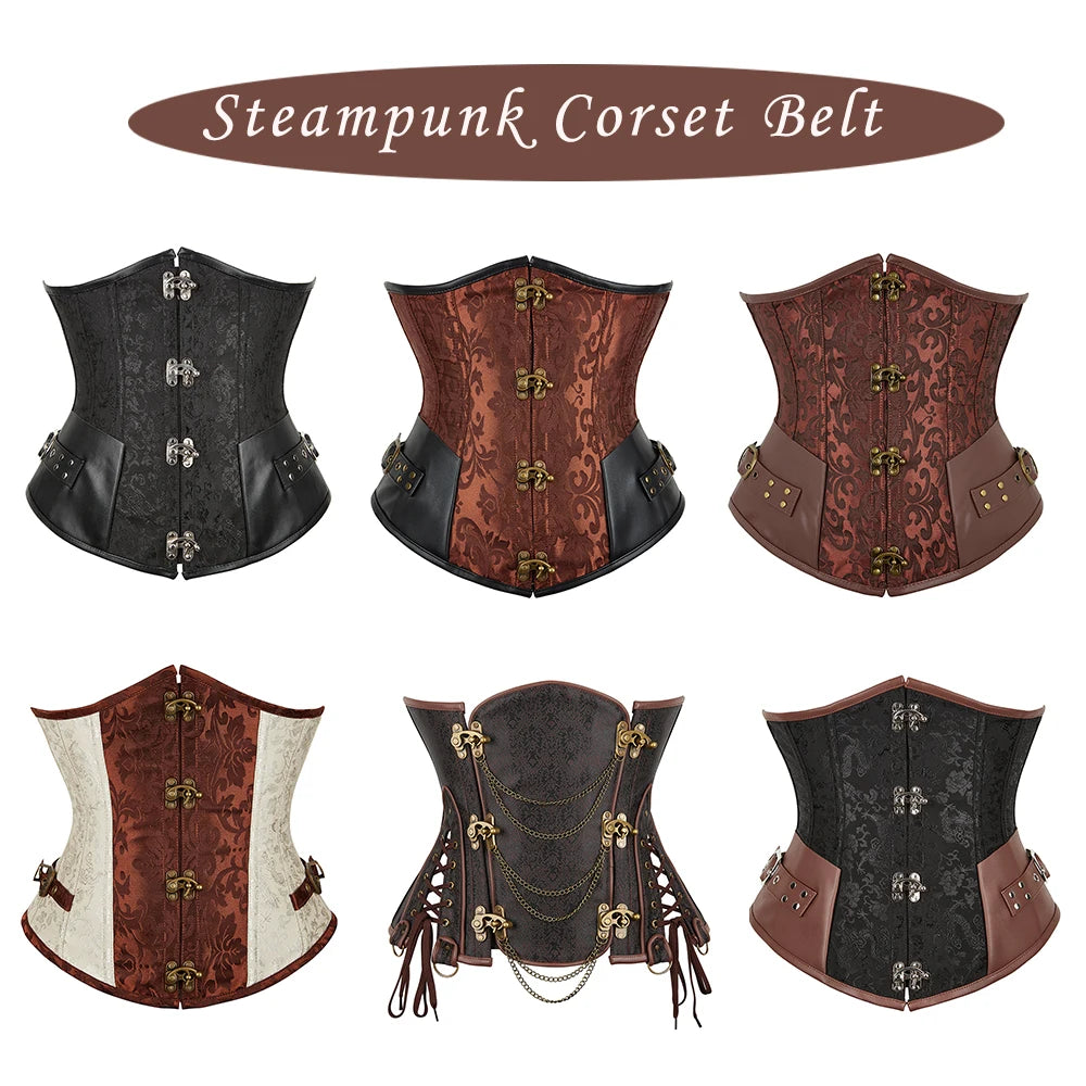 Brown Black Women's Lace Up Corset Top Pirate Steampunk Halloween Costumes sold by Poopy and Poops General Pet Store poppyandpoops.ca