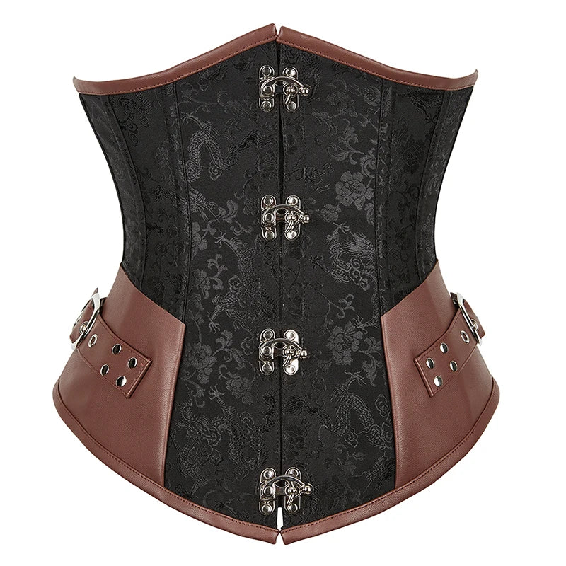 Brown Black Women's Lace Up Corset Top Pirate Steampunk Halloween Costumes black 1 sold by Poopy and Poops General Pet Store poppyandpoops.ca