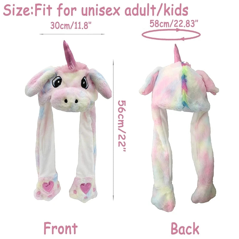 Unicorn Ear Move Hat Plush Animal Moving Ear Hat Christmas Halloween Costume Winter Cap Popup Ears Cap Christmas Funny Hat sold by Poopy and Poops General Pet Store poppyandpoops.ca