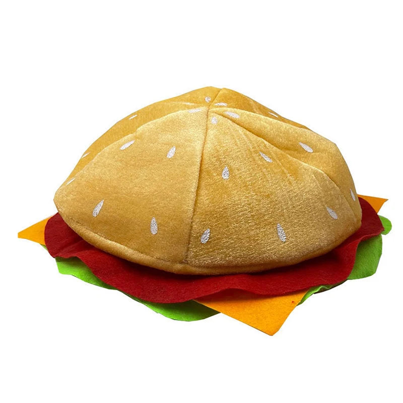 Unisex Girl Kids Burger Hamburger Hat For Halloween Party Carnival Funny Fast Food Boy French Fries Cap Costume Prop Hamburger For Kids sold by Poopy and Poops General Pet Store poppyandpoops.ca