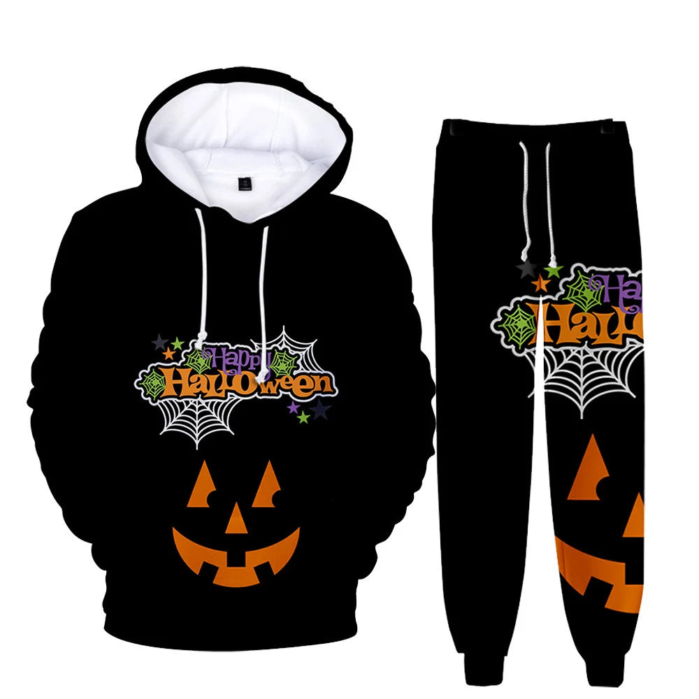 Unisex Halloween 3D Tracksuit Pumpkin Print Hoodie Sweatshirt Pant Jogger Sweat Suits 2 sold by Poopy and Poops General Pet Store poppyandpoops.ca
