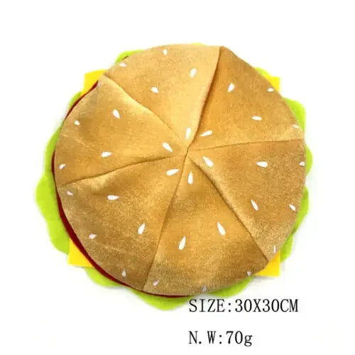 Unisex Men Women Funny Fast Food Costume Accessory Cheeseburger Cap Adult Hamburger Hat Beige Adult And Teenagers sold by Poopy and Poops General Pet Store poppyandpoops.ca