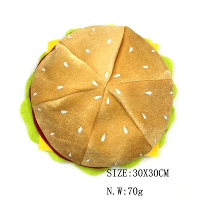 Unisex Men Women Funny Fast Food Costume Accessory Cheeseburger Cap Adult Hamburger Hat sold by Poopy and Poops General Pet Store poppyandpoops.ca