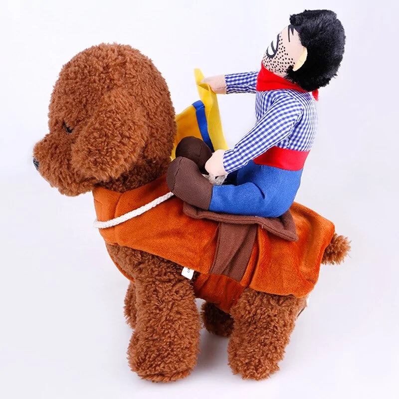 Dog Clothes Riding Horse Cowboy sold by Poopy and Poops General Pet Store poppyandpoops.ca