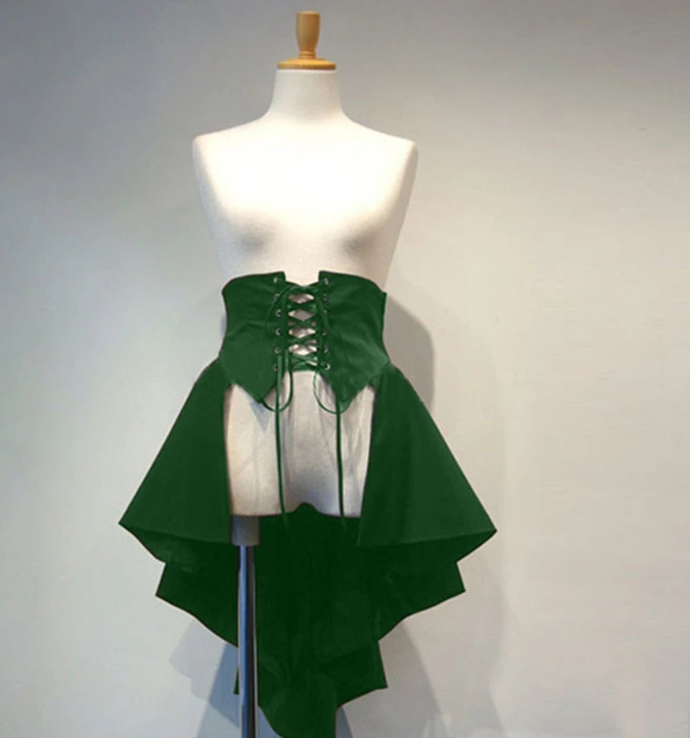 Victorian Burlesque Skirt Steampunk Corset Pirate Halloween Costume green punk skirt sold by Poopy and Poops General Pet Store poppyandpoops.ca