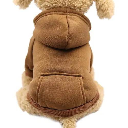 Soft Fleece Pet Dog Hoodie Brown Medium sold by Poopy and Poops General Pet Store poppyandpoops.ca