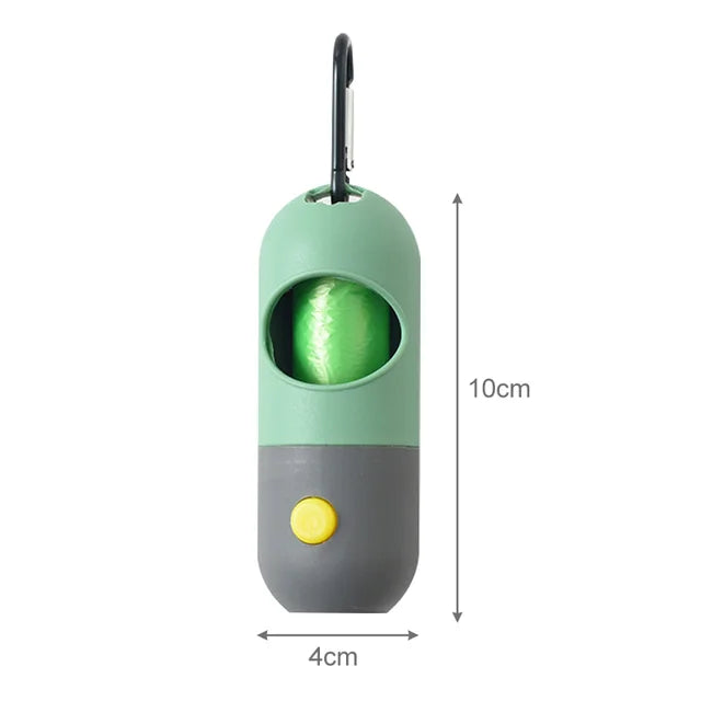 LED Light Dog Poop Bag Dispenser Green sold by Poopy and Poops General Pet Store poppyandpoops.ca