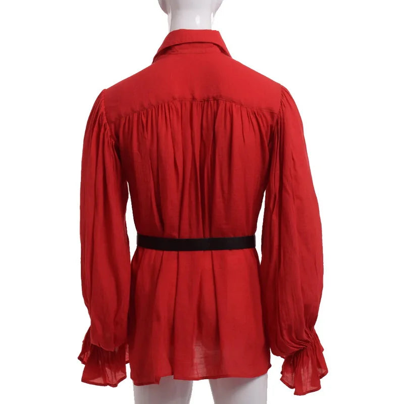 Wholesale Medieval Renaissance Lacing Up Ruffles Pirate Halloween Costume sold by Poopy and Poops General Pet Store poppyandpoops.ca