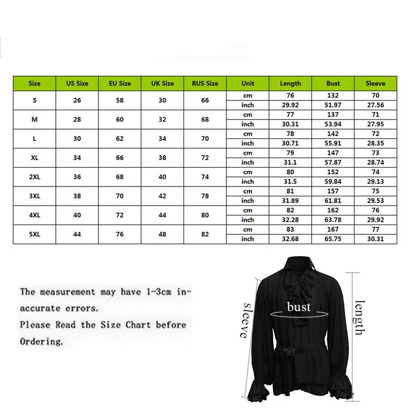 Wholesale Medieval Renaissance Lacing Up Ruffles Pirate Halloween Costume sold by Poopy and Poops General Pet Store poppyandpoops.ca