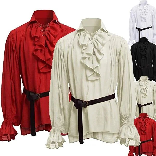 Wholesale Medieval Renaissance Lacing Up Ruffles Pirate Halloween Costume sold by Poopy and Poops General Pet Store poppyandpoops.ca