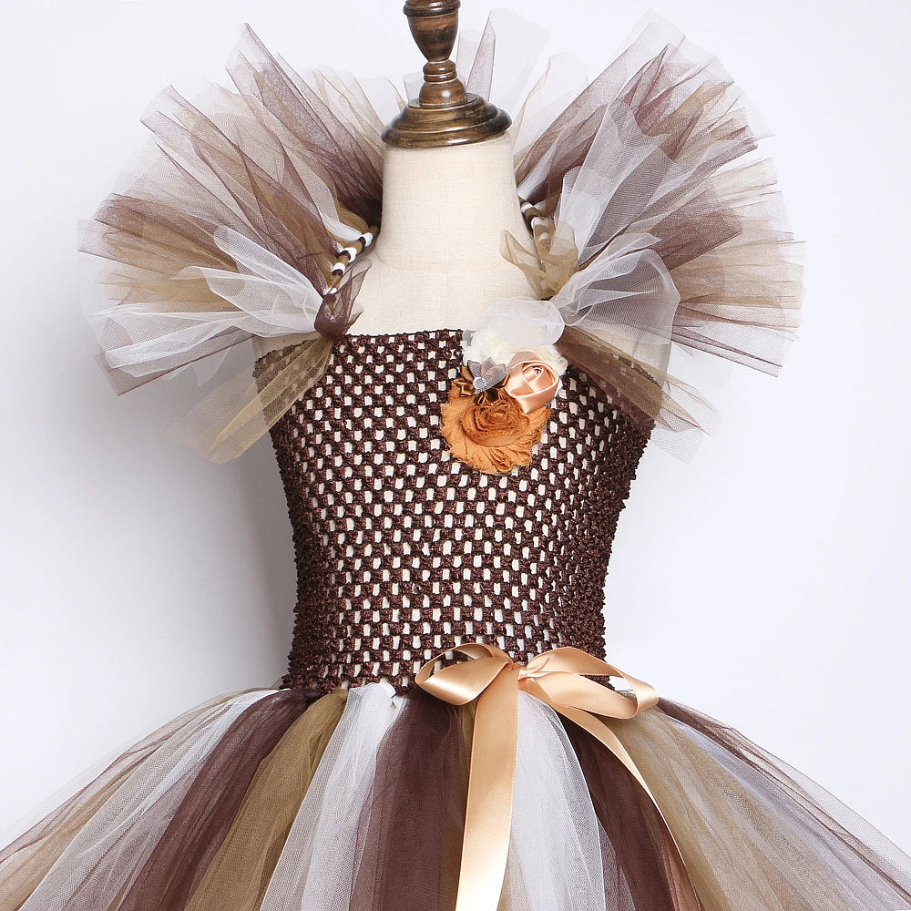 Brown Lion Mane Tutu Halloween Dress 1-12Y sold by Poopy and Poops General Pet Store poppyandpoops.ca