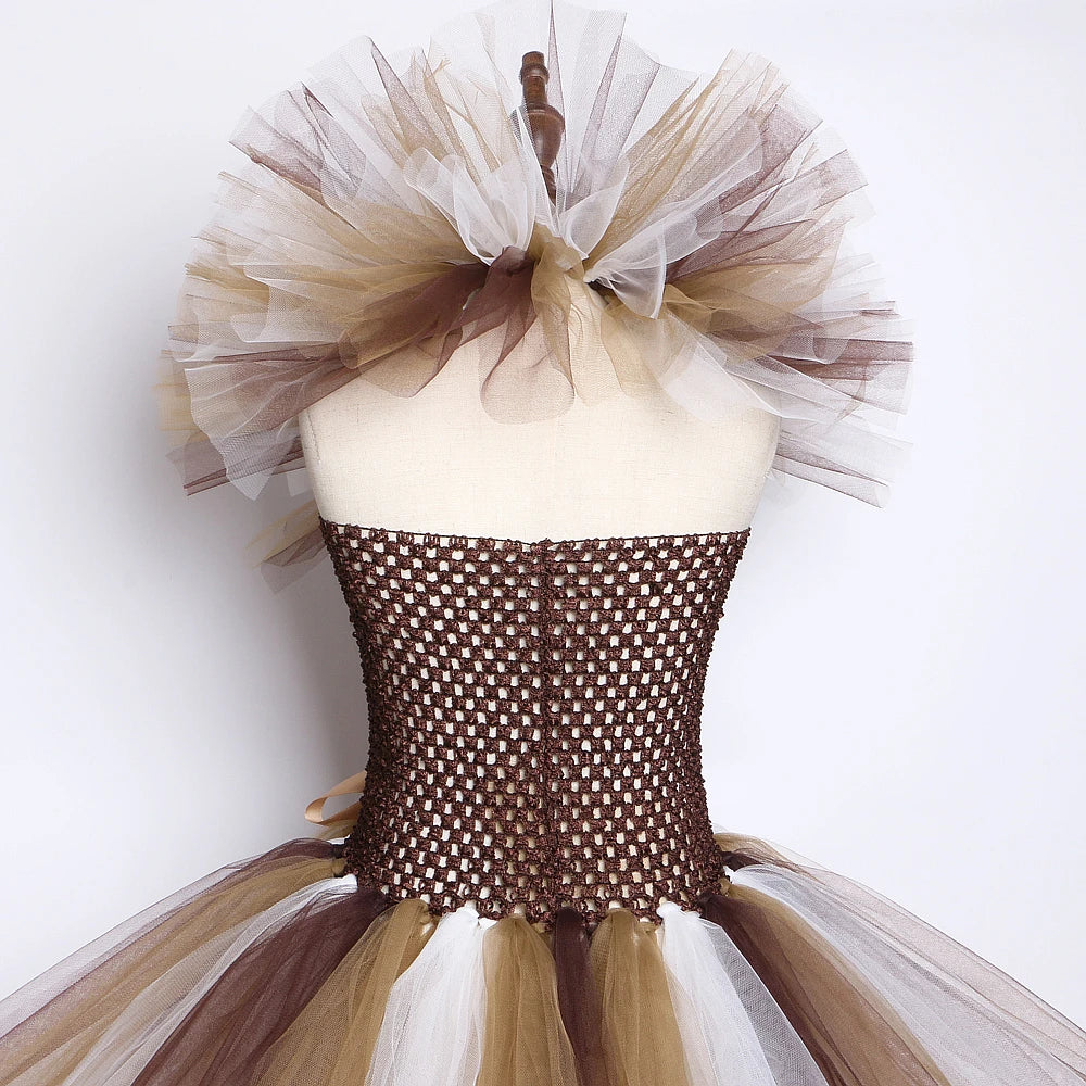 Brown Lion Mane Tutu Halloween Dress 1-12Y sold by Poopy and Poops General Pet Store poppyandpoops.ca