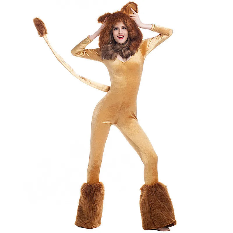 Women Deluxe Lion King Jumpsuits Halloween Costume sold by Poopy and Poops General Pet Store poppyandpoops.ca