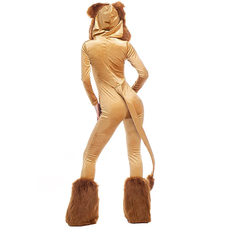 Women Deluxe Lion King Jumpsuits Halloween Costume sold by Poopy and Poops General Pet Store poppyandpoops.ca