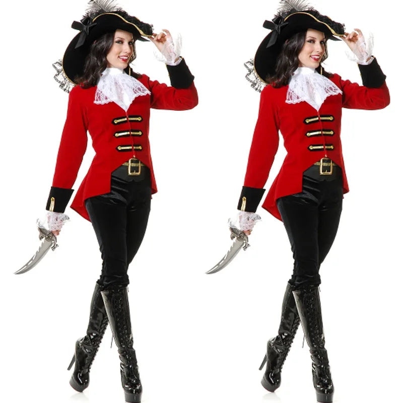 Women Girls Pirate Costume Halloween Pants Hat Belt Set sold by Poopy and Poops General Pet Store poppyandpoops.ca