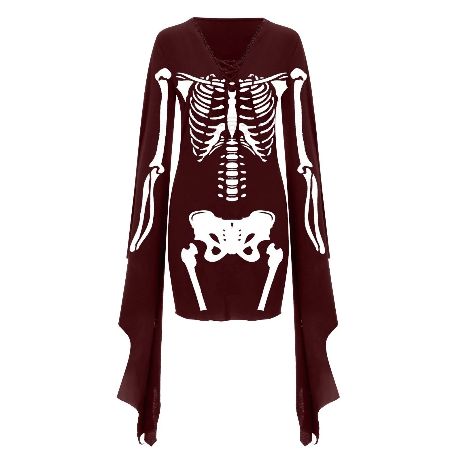 Women'S Halloween Costume Skeleton Vampire in Black Red Green sold by Poopy and Poops General Pet Store poppyandpoops.ca