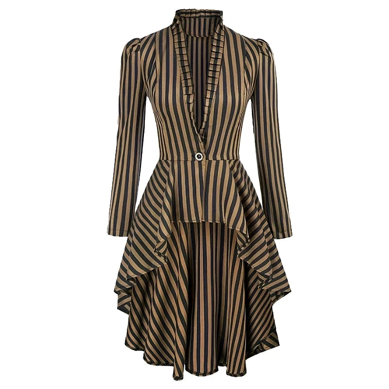 Women's Medieval Pirate Jacket Ruffled Waist Corset Dresses sold by Poopy and Poops General Pet Store poppyandpoops.ca