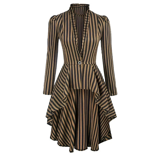 Women's Medieval Pirate Jacket Ruffled Waist Corset Dresses sold by Poopy and Poops General Pet Store poppyandpoops.ca