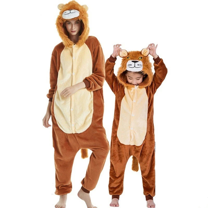 Women Unicorn Onesies Unisex Autumn Winter Fox Deer Onesies Kids Nightwear Anime Costumes Adults Flannel Sleepwear Men Pajamas New Lion sold by Poopy and Poops General Pet Store poppyandpoops.ca