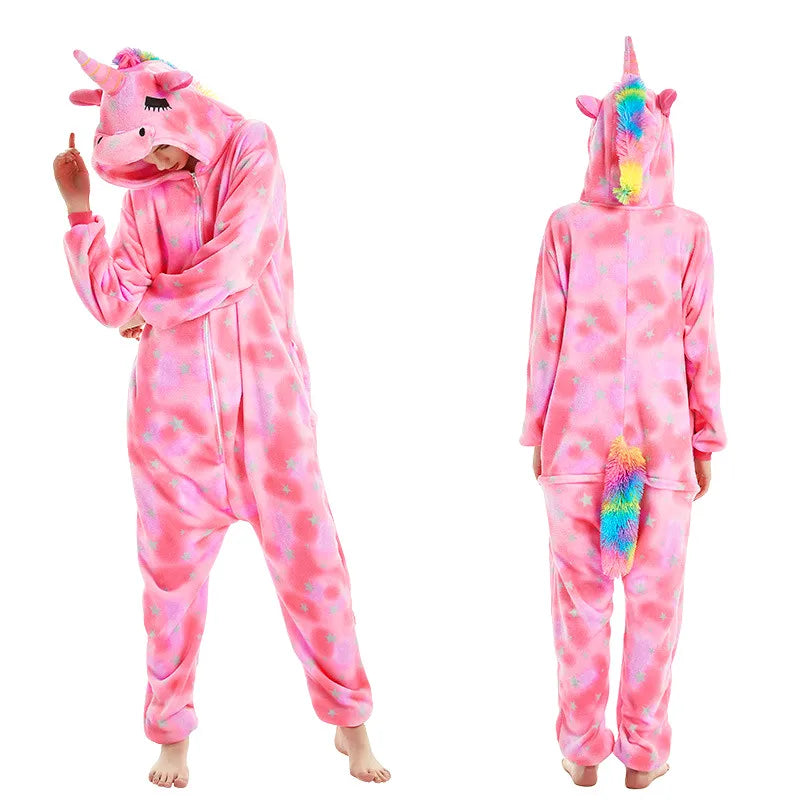 Women Unicorn Onesies Unisex Autumn Winter Fox Deer Onesies Kids Nightwear Anime Costumes Adults Flannel Sleepwear Men Pajamas sold by Poopy and Poops General Pet Store poppyandpoops.ca