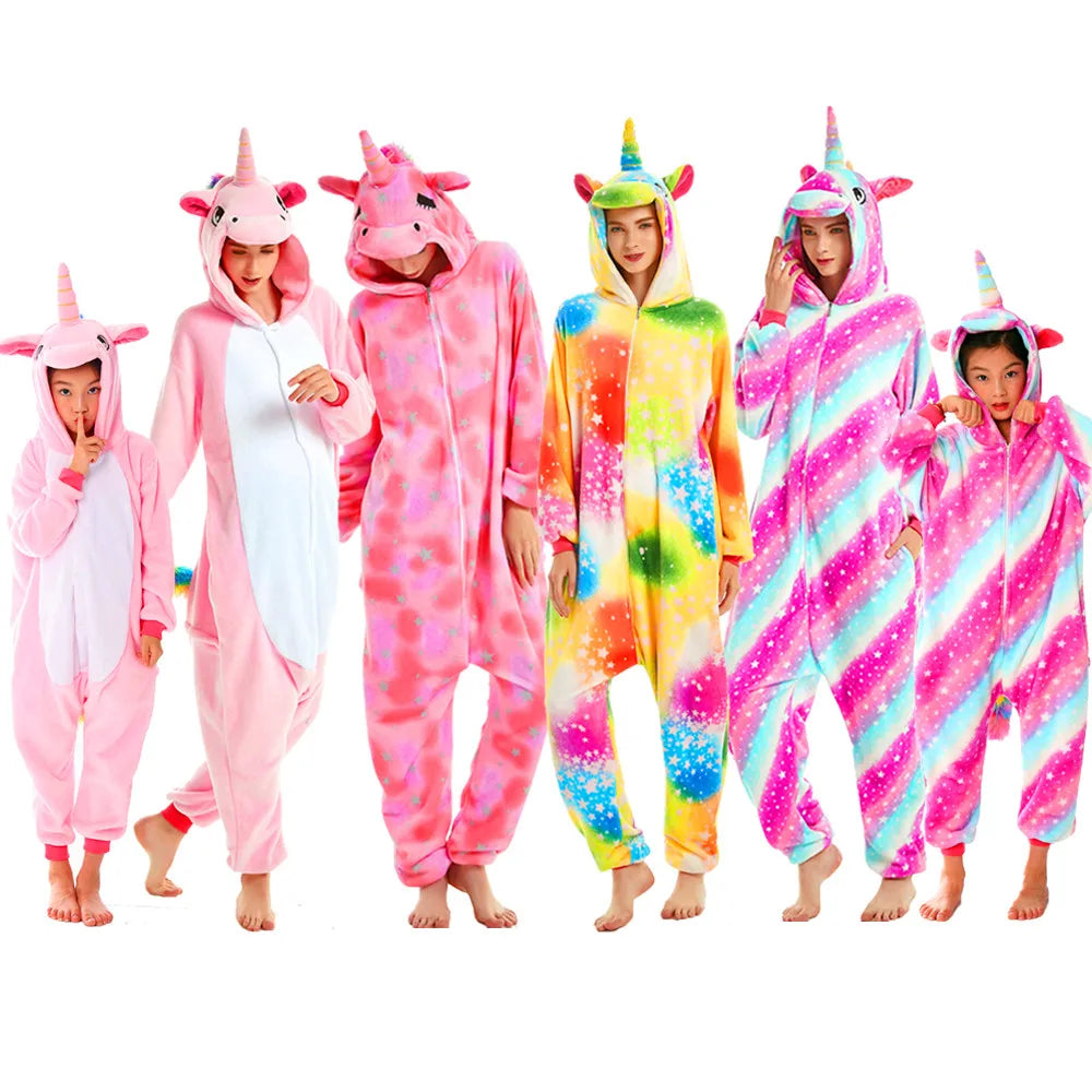 Women Unicorn Onesies Unisex Autumn Winter Fox Deer Onesies Kids Nightwear Anime Costumes Adults Flannel Sleepwear Men Pajamas sold by Poopy and Poops General Pet Store poppyandpoops.ca