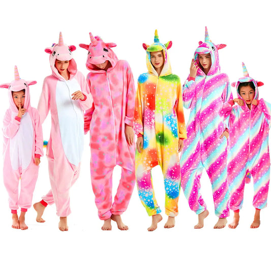 Women Unicorn Onesies Unisex Autumn Winter Fox Deer Onesies Kids Nightwear Anime Costumes Adults Flannel Sleepwear Men Pajamas sold by Poopy and Poops General Pet Store poppyandpoops.ca