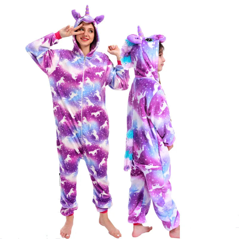 Women Unicorn Onesies Unisex Autumn Winter Fox Deer Onesies Kids Nightwear Anime Costumes Adults Flannel Sleepwear Men Pajamas Purple Night TianMa sold by Poopy and Poops General Pet Store poppyandpoops.ca