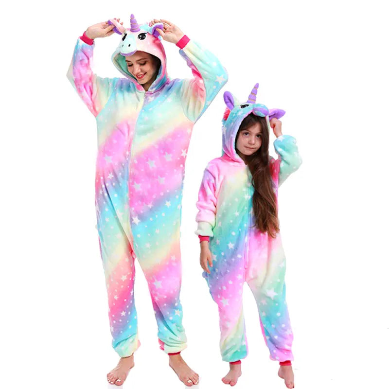 Women Unicorn Onesies Unisex Autumn Winter Fox Deer Onesies Kids Nightwear Anime Costumes Adults Flannel Sleepwear Men Pajamas Pink Rainbow TianMa sold by Poopy and Poops General Pet Store poppyandpoops.ca