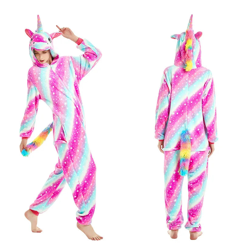 Women Unicorn Onesies Unisex Autumn Winter Fox Deer Onesies Kids Nightwear Anime Costumes Adults Flannel Sleepwear Men Pajamas sold by Poopy and Poops General Pet Store poppyandpoops.ca