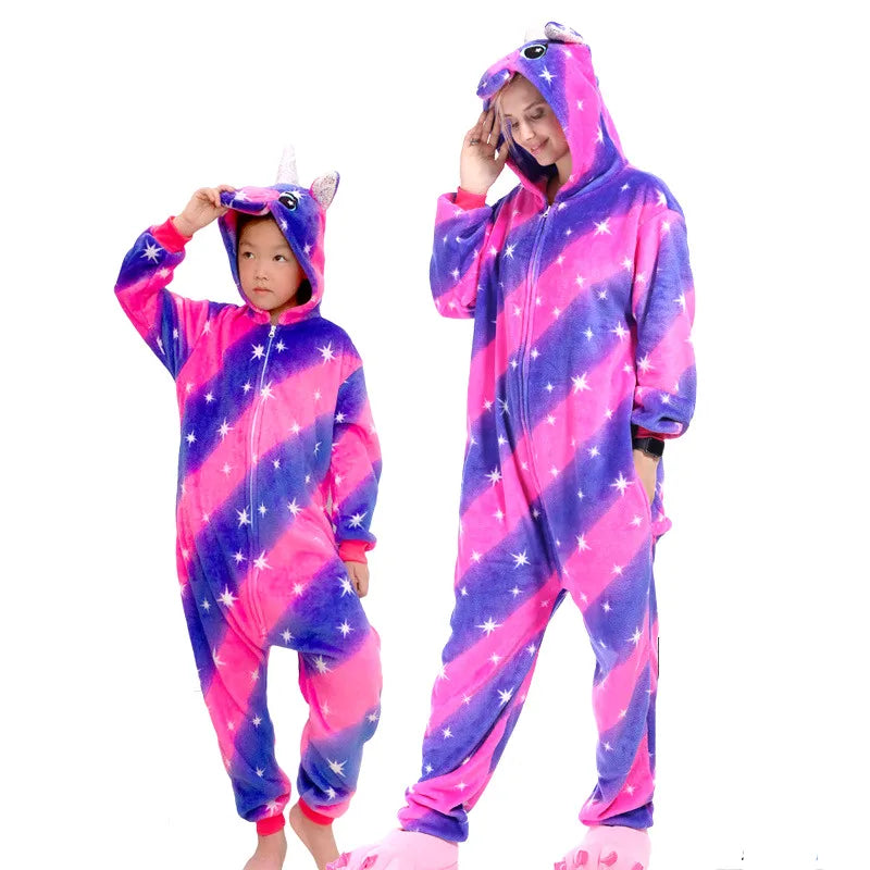 Women Unicorn Onesies Unisex Autumn Winter Fox Deer Onesies Kids Nightwear Anime Costumes Adults Flannel Sleepwear Men Pajamas PurpleColorStar Tian sold by Poopy and Poops General Pet Store poppyandpoops.ca