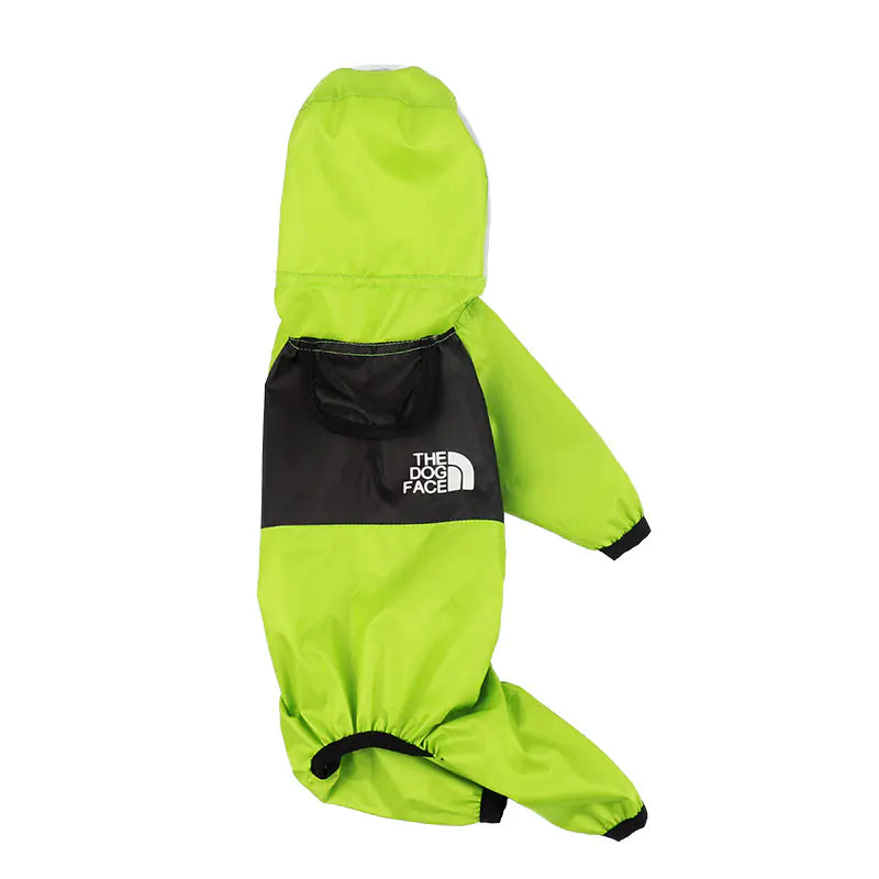 The Dog Face Pet Raincoat Green sold by Poopy and Poops General Pet Store poppyandpoops.ca