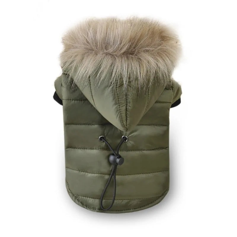 Flux Fur Warm Winter Small Dog Jackets Green Extra Small sold by Poopy and Poops General Pet Store poppyandpoops.ca