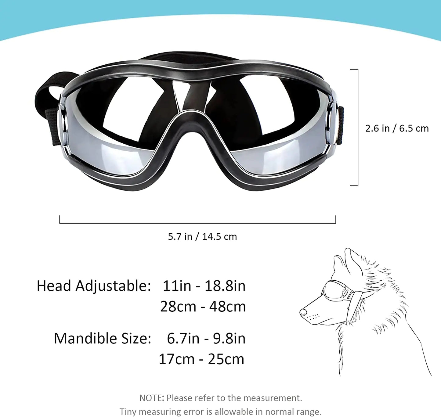 Adjustable Strap Dog Goggles sold by Poopy and Poops General Pet Store poppyandpoops.ca