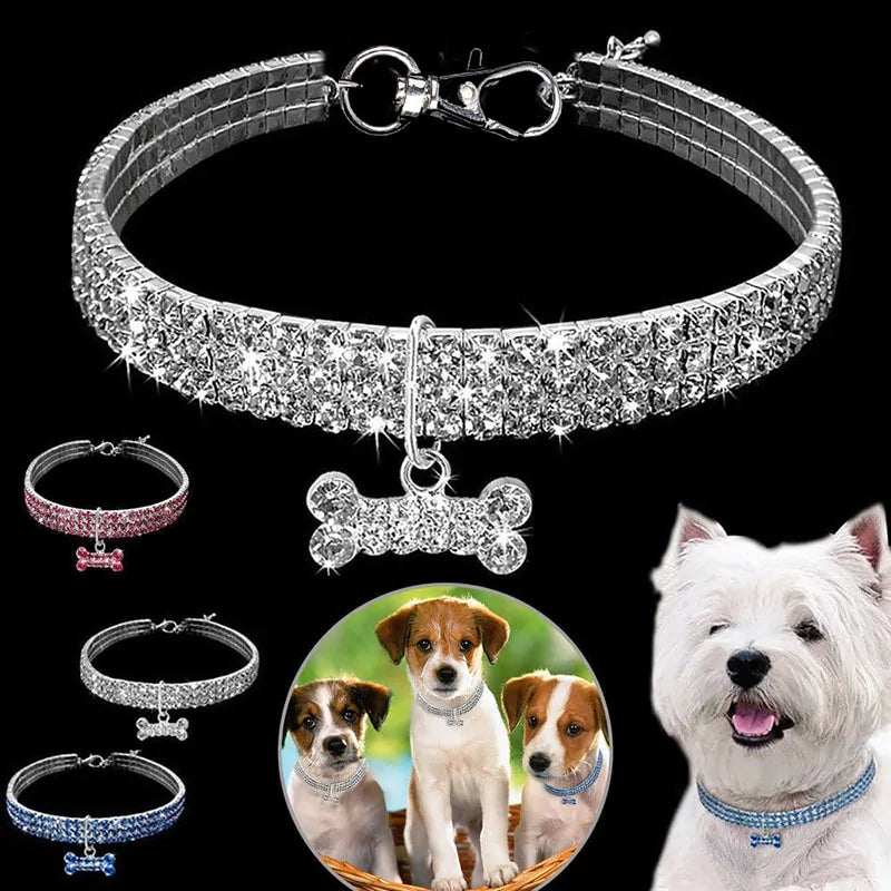 Exquisite Bling Crystal Dog Collar sold by Poopy and Poops General Pet Store poppyandpoops.ca