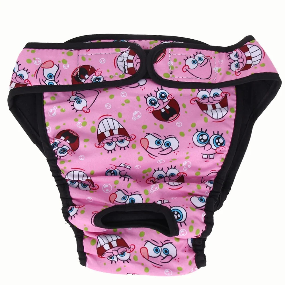 Menstruation Underwear Briefs For Dog Spongebob Pink 2XL sold by Poopy and Poops General Pet Store poppyandpoops.ca