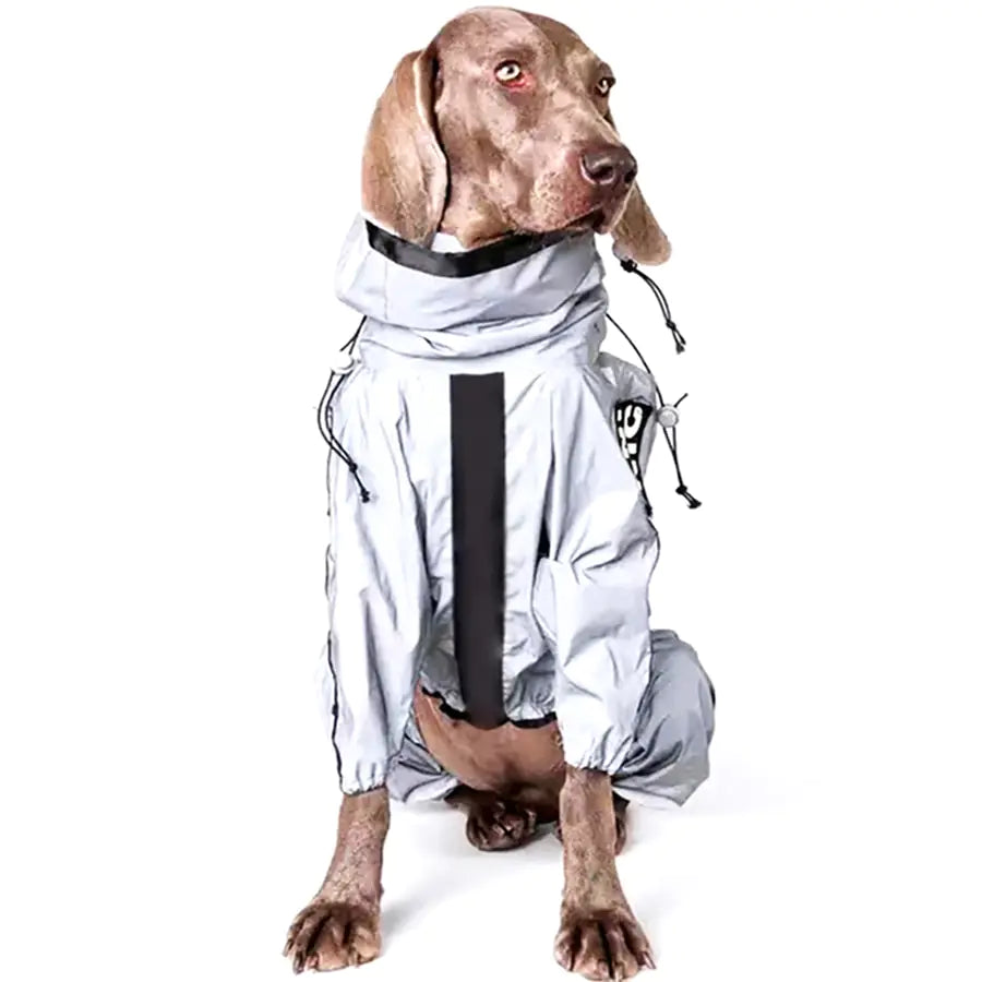 Pet Dog Jumpsuit Waterproof Reflective Raincoat sold by Poopy and Poops General Pet Store poppyandpoops.ca