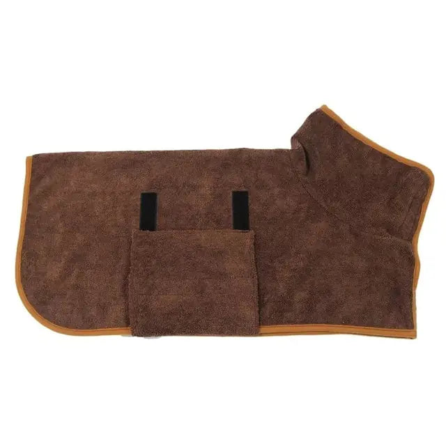 Super Absorbent Pet Bathrobe Towel Coffee sold by Poopy and Poops General Pet Store poppyandpoops.ca