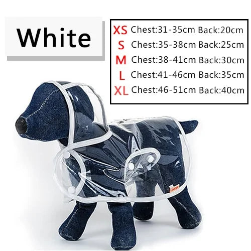 Small Dog Clear Raincoat White sold by Poopy and Poops General Pet Store poppyandpoops.ca