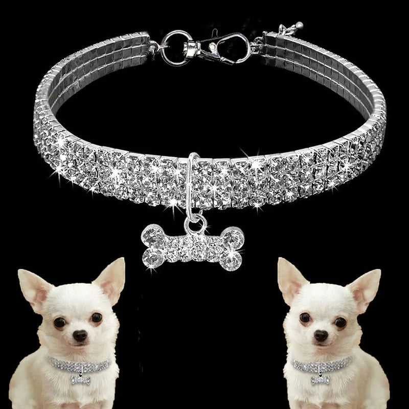 Exquisite Bling Crystal Dog Collar sold by Poopy and Poops General Pet Store poppyandpoops.ca