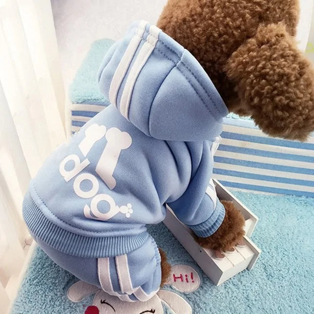 Dog Jumpsuit Costume Light Blue Double Extra Large 6-8 KG sold by Poopy and Poops General Pet Store poppyandpoops.ca