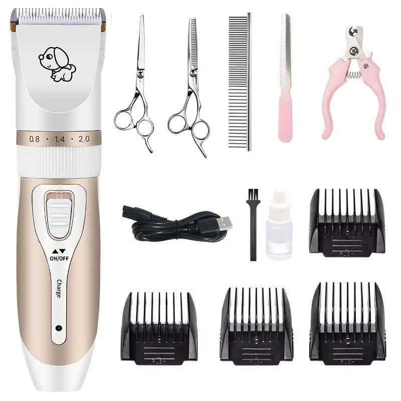 Rechargeable Pet Hair Clipper Grooming Set sold by Poopy and Poops General Pet Store poppyandpoops.ca