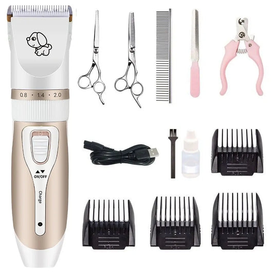 Rechargeable Pet Hair Clipper Grooming Set sold by Poopy and Poops General Pet Store poppyandpoops.ca