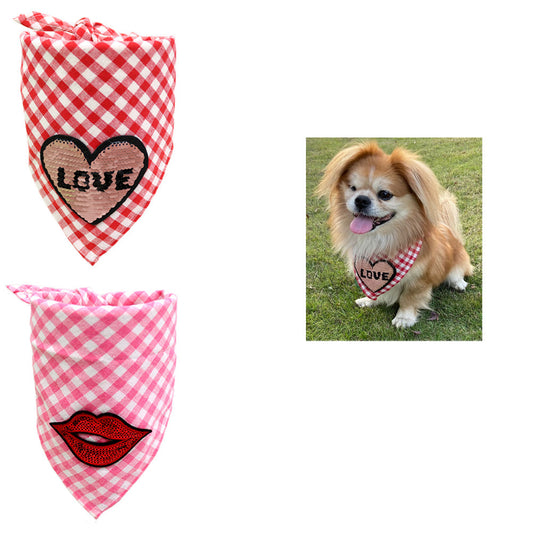 Pet Dog Valentine's Day Triangle Bandana