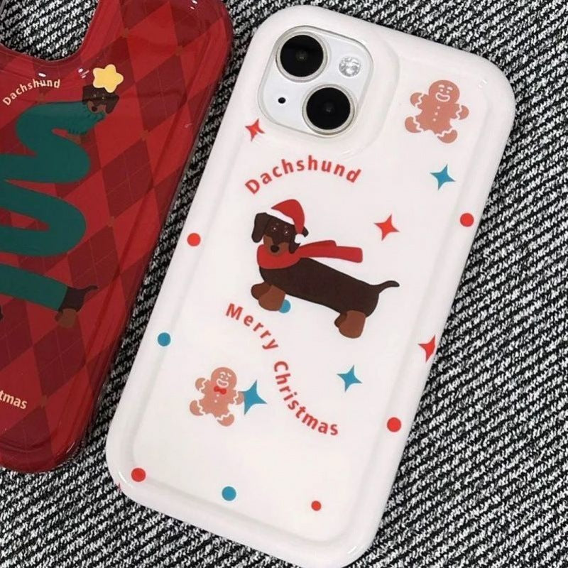 Dachshund Christmas Tree iPhone Drop-resistant Soft Shell Case