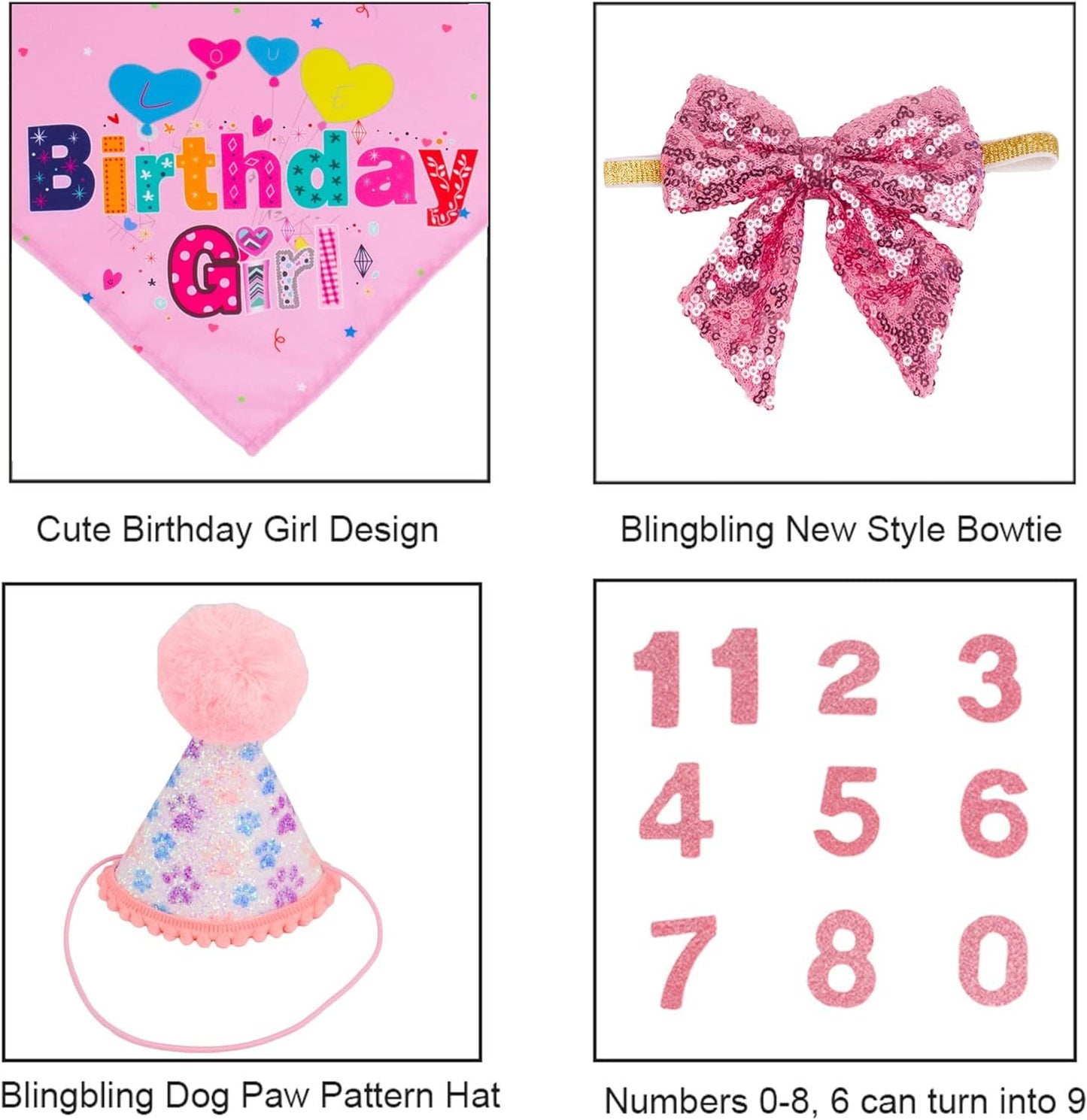 Dog Birthday Party Supplies Banner, Hat, Bandana, Bow