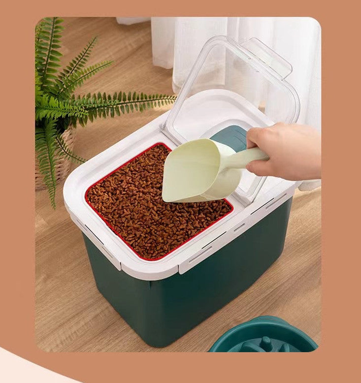 Pet Dog Food Moisture-proof Sealed Food Storage Barrel 12L Capacity